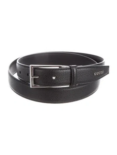 Pre-owned Gucci Bee Accent Leather Belt Kit In Black