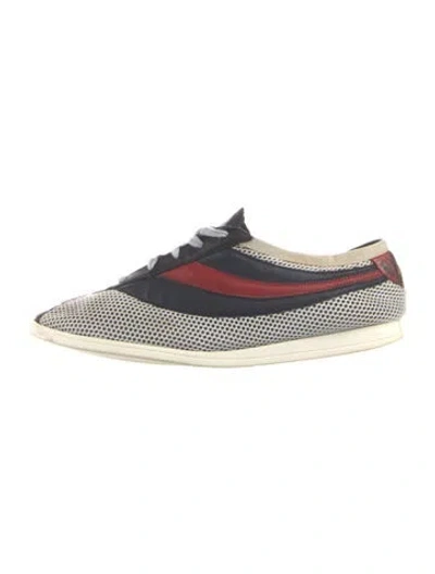 Pre-owned Gucci Bee Accent Mesh Sneakers In Blue