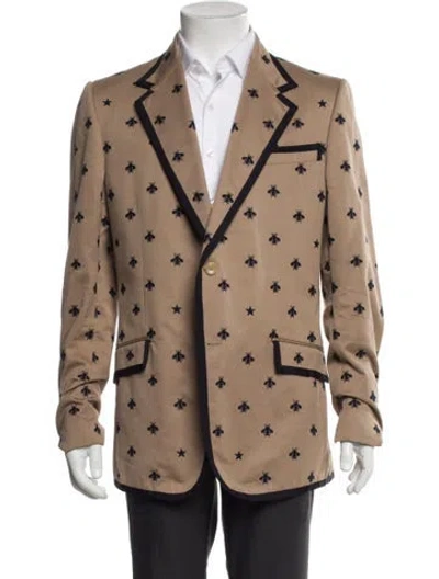 Pre-owned Gucci Bee Accent Printed Blazer In Neutral