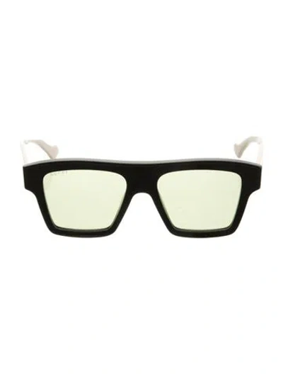 Pre-owned Gucci Bee Accent Square Sunglasses In Black