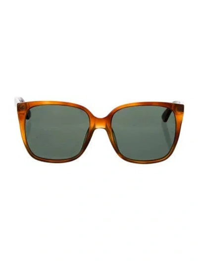 Pre-owned Gucci Bee Accent Square Sunglasses In Brown/clear
