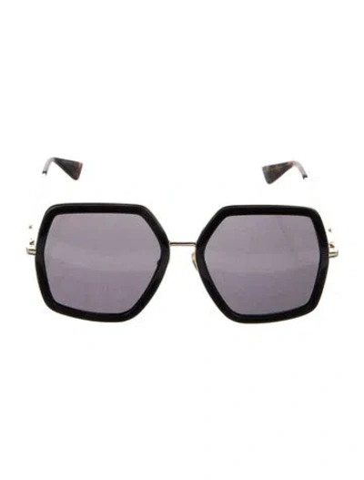 Pre-owned Gucci Bee Accent Square Sunglasses In Gold