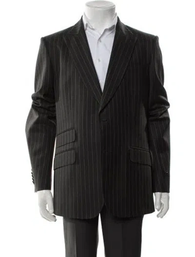 Pre-owned Gucci Bee Accent Wool Blazer In Gray
