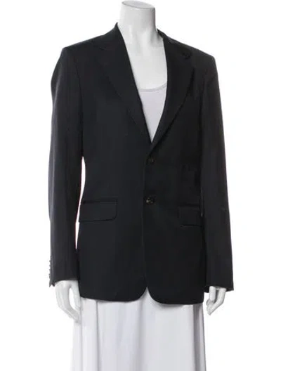 Pre-owned Gucci Bee Accent Wool Blazer In Gray