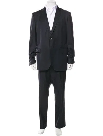 Pre-owned Gucci Bee Accent Wool Two-piece Suit In Blue