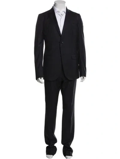 Pre-owned Gucci Bee Accent Wool Two-piece Suit W/ Tags In Blue