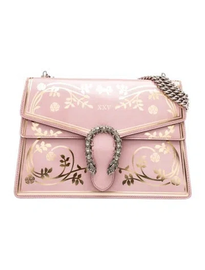 Pre-owned Gucci Bee Dionysus Medium In Pink
