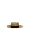 Gucci Bee-embellished Boater Hat In Green