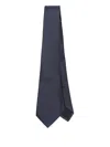 Gucci Bee-embroidered Logo Tie In Blue