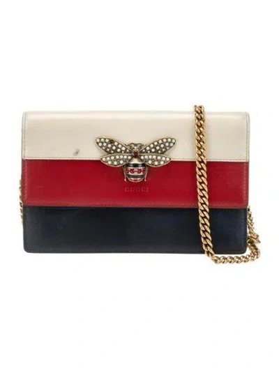 Pre-owned Gucci Bee Evening Bag In Red