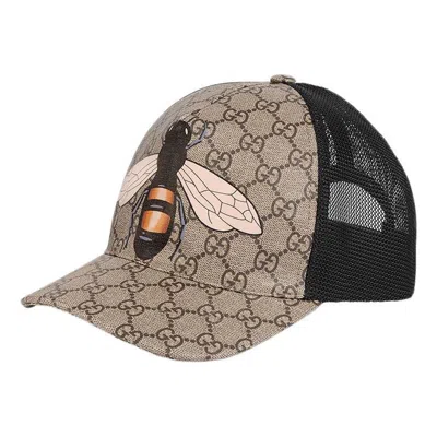 Gucci Bee Gg Jacquard Baseball Cap 'beige Brown'