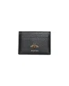 Gucci Bee Leather Card Holder In Multi