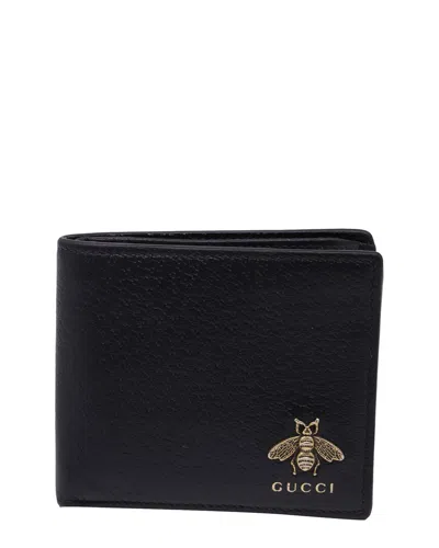 Gucci Bee Logo Bi-fold Wallet (authentic Pre-loved) In Black