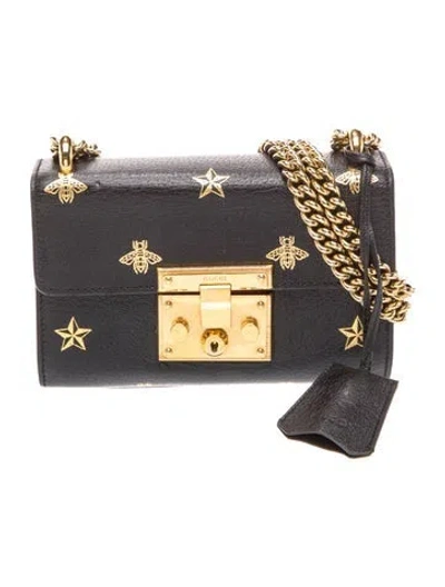 Pre-owned Gucci Bee Padlock Small In Black