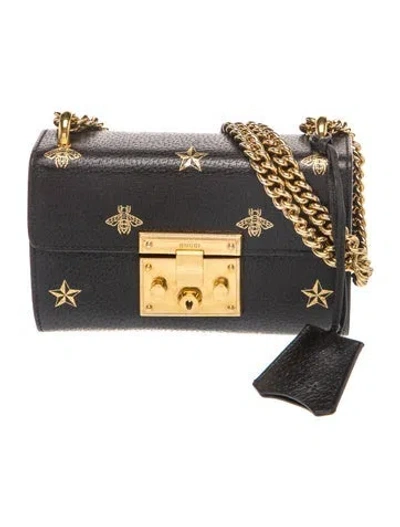 Pre-owned Gucci Bee Padlock Small In Black