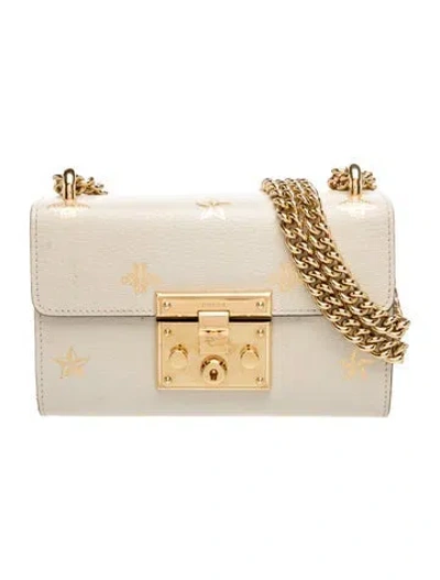 Pre-owned Gucci Bee Padlock Small In White
