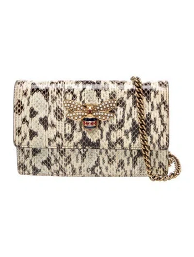 Pre-owned Gucci Bee Queen Margaret In Neutral