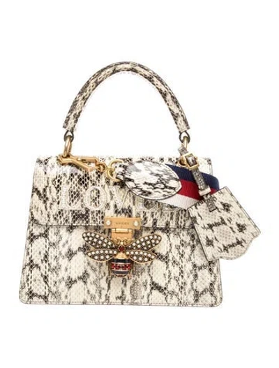 Pre-owned Gucci Bee Queen Margaret Small In Neutrals