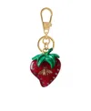 Gucci Bee Strawberry-shaped Keyring In Red