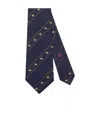 Gucci Bee Web Silk Tie In Black