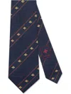 Gucci Bee Web Tie In Blue