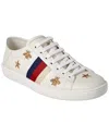 Gucci Ace Sneaker With Bees And Stars In Red