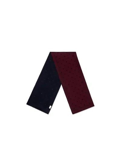 Gucci Bees And Stars Scarf In Maroon And Navy Blue