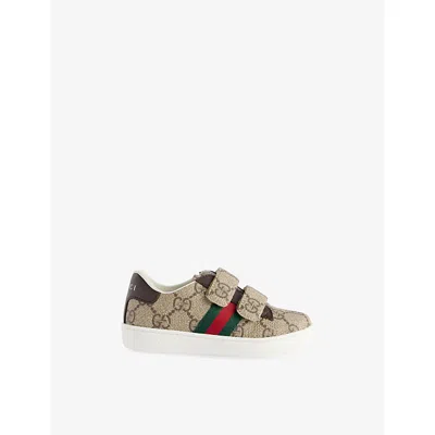 Gucci Bei-ebo/coc/vrv/coc Kids 'ace Canvas Trainers Eur 20 / 4 Uk In Multi