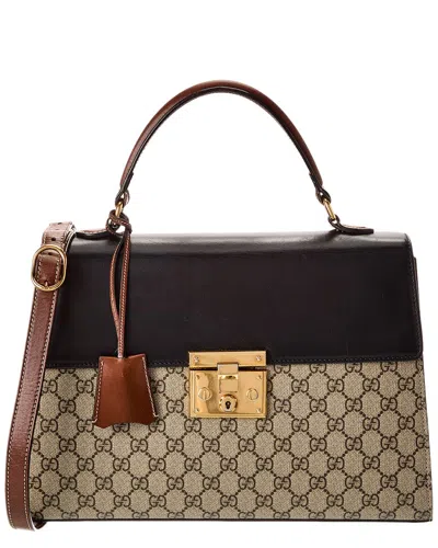 Gucci Beige & Black & Brown Gg Supreme Canvas Padl