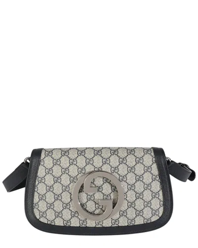 Gucci Beige & Blue Gg Supreme Canvas Blondie Shoulder Bag (authentic Pre-loved) In Multi