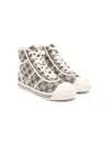 Gucci High-top Canvas Sneakers In Brown