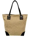 Gucci Beige & Brown Canvas & Leather Diamante (authentic )