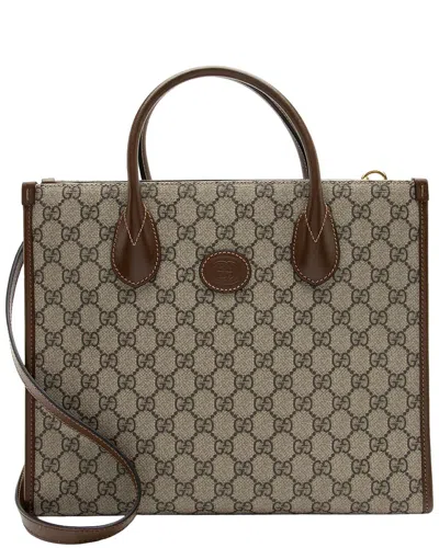 Gucci Gg Supreme Tote Bag In Brown