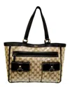Gucci Beige & Dark Brown Leather & Pvc Gg Crystal (authentic ) In Brown
