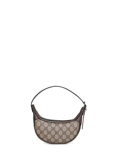 Gucci Women Brown Ophilia Mini Bag With Gg Motif All-over In Canvas And Leather Woman In Multi