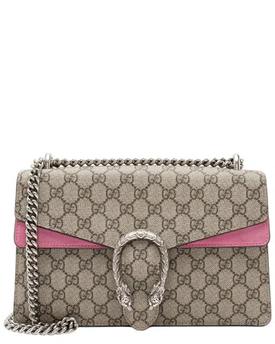 Gucci Beige & Pink Gg Supreme Coated Canvas & Leather Dionysus Medium Shoulder  Bag (authentic Pre-l In Neutral