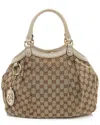 Gucci Beige Gg Canvas Gg Sukey Medium Tote (authentic Pre-loved) In Brown