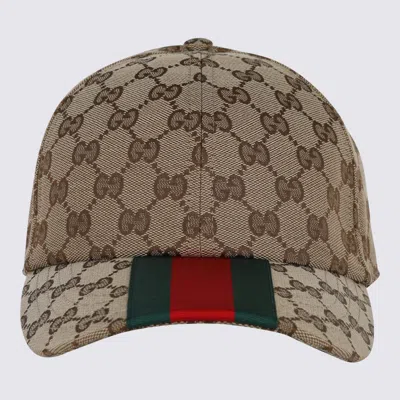 Gucci Beige Baseball Hat In Brown