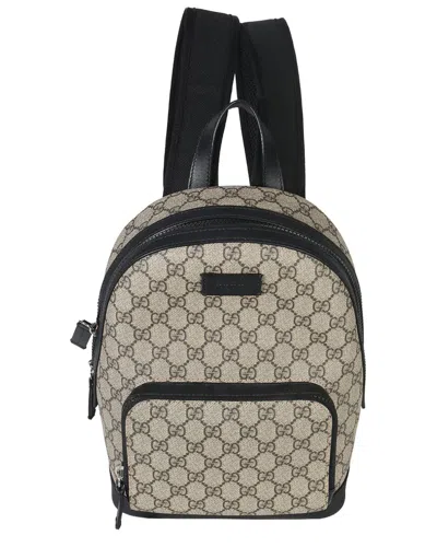 Gucci Beige; Black Canvas Gg Supreme Eden Small Backpack (authentic Pre-loved) In Neutral