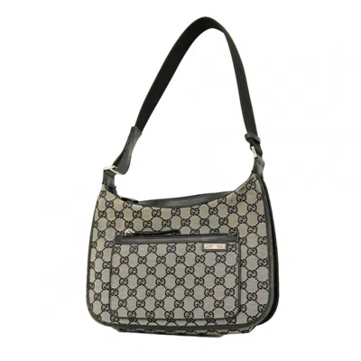 Pre-owned Gucci Beige Black Canvas Shoulder Bag () In Multi