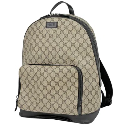 Pre-owned Gucci Beige Black Coated Canvas Backpack () In Multi