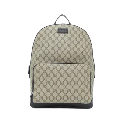 Pre-owned Gucci Beige Black Gg Supreme Backpack () In Beige, Black