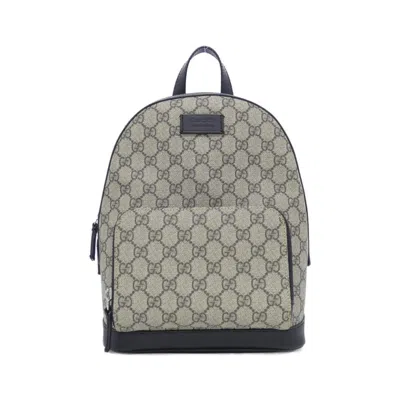 Pre-owned Gucci Beige Black Gg Supreme Backpack () In Beige, Black