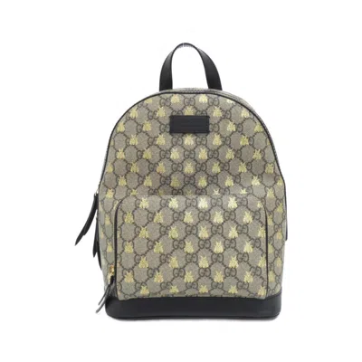 Pre-owned Gucci Beige Black Gg Supreme Backpack () In Multi