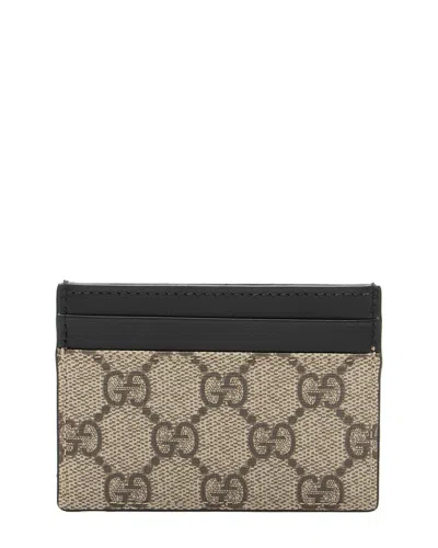 Pre-owned Gucci Beige, Black Gg Supreme Coated Canvas & Leather Card Case (authentic  Pre-loved)