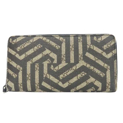 Pre-owned Gucci Beige Black Gg Supreme Long Wallet (bi-fold) () In Multi
