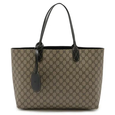 Pre-owned Gucci Beige Black Gg Supreme Pvc Leather Shoulder Bag Tote Bag ()