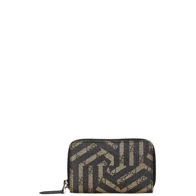 Pre-owned Gucci Beige Black Pvc Leather Coin Purse/coin Case () In Beige, Black