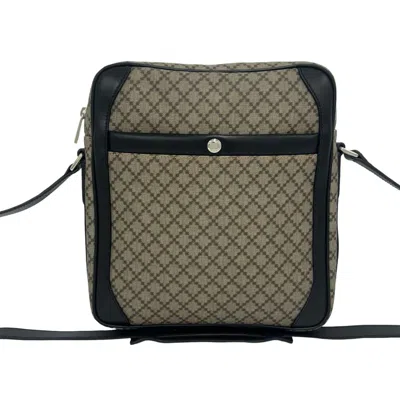 Pre-owned Gucci Beige Black Pvc Leather Pochette Shoulder Bag () In Beige, Black