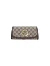 Gucci Continental Wallet With Blondie Chain In Brown